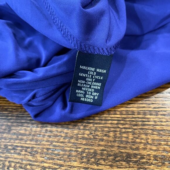 Chaps Vivid violet purple color Sleeveless v-neck Midi formal Dress size 16W - Picture 10 of 12